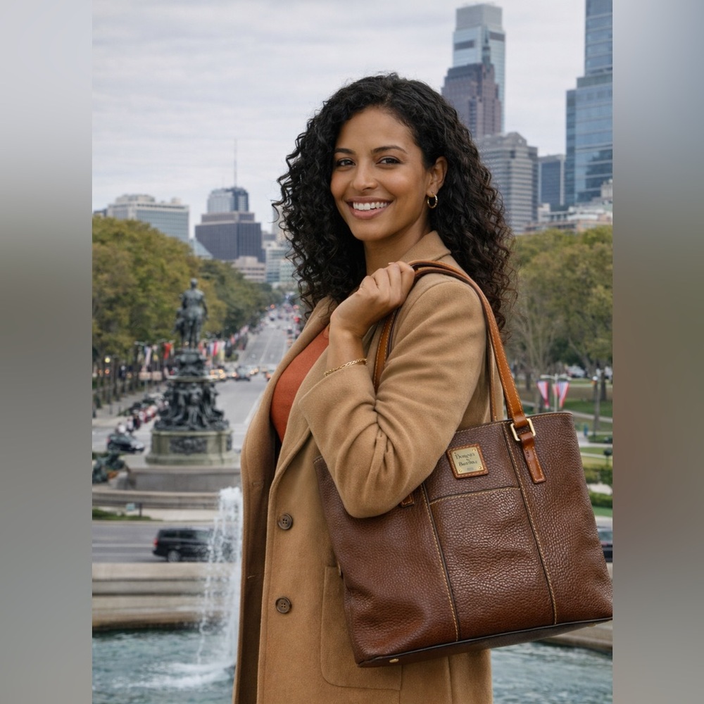 Dooney & Bourke Lexington Tote in Pebble Grain, Leather Shoulder Straps